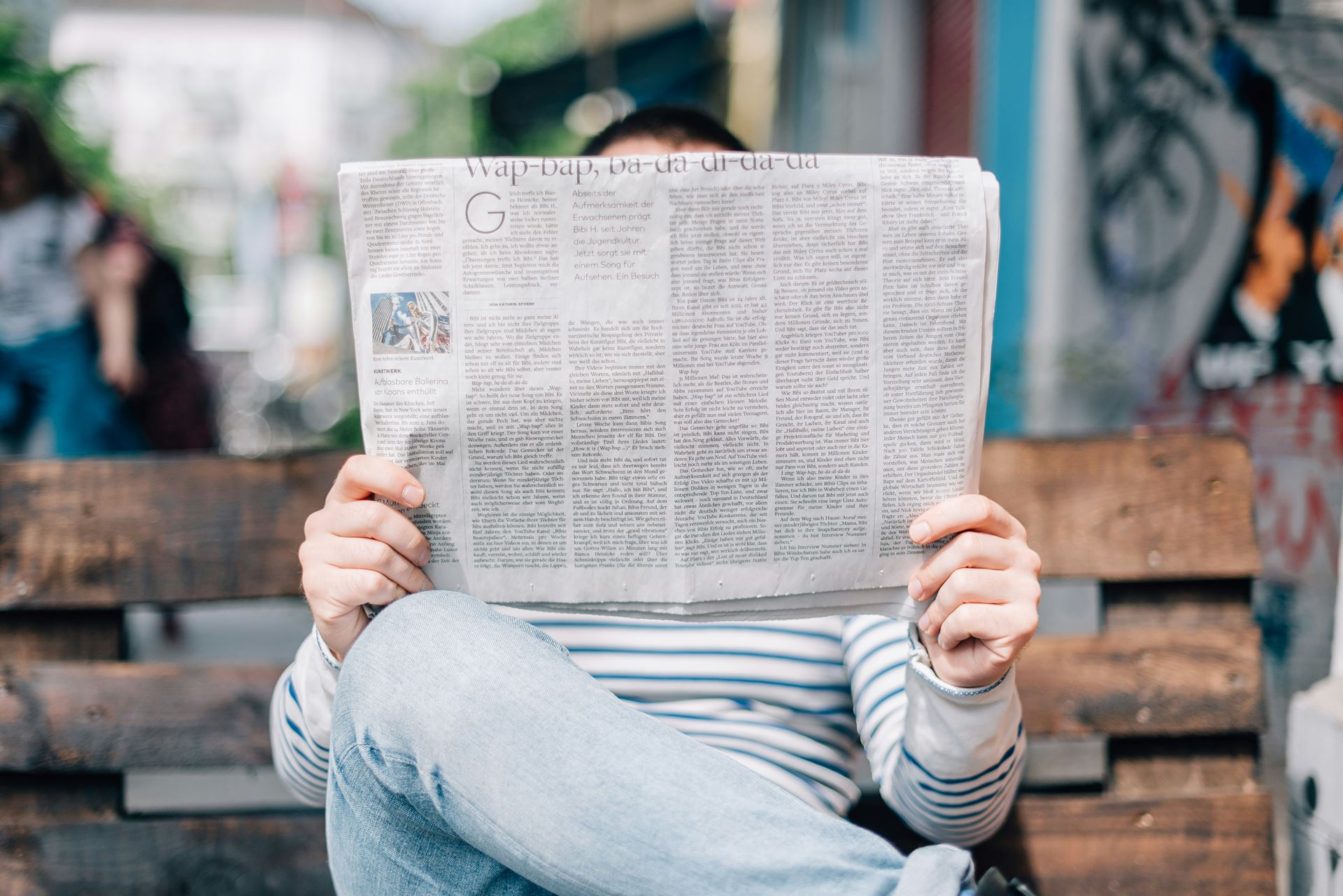 Man reading a newspaper